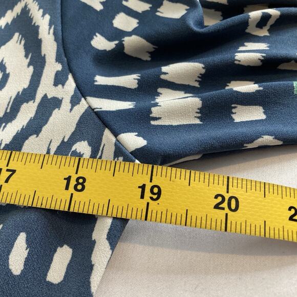 Tori Richard Honolulu Women's Blue Modern Print Dress Size M Artsy Stretchy‎ - Picture 4 of 11